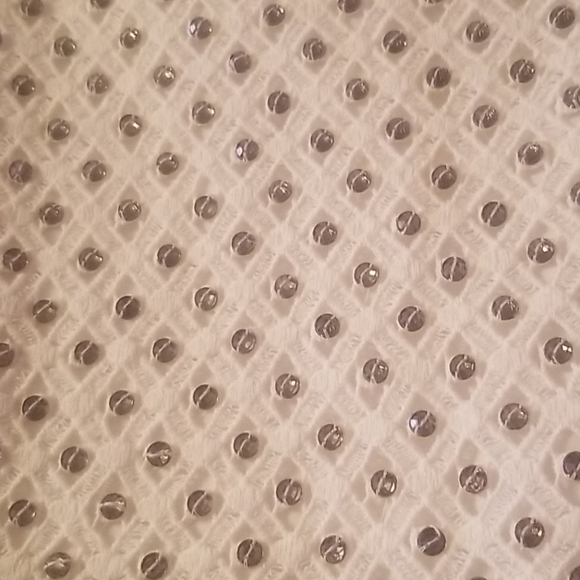 (🏷2/40)Cream Crochet and Crystal Mini Skirt - Picture 2 of 5